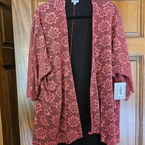 NWT LuLaRoe Lindsay Pink Floral Lace Cardigan